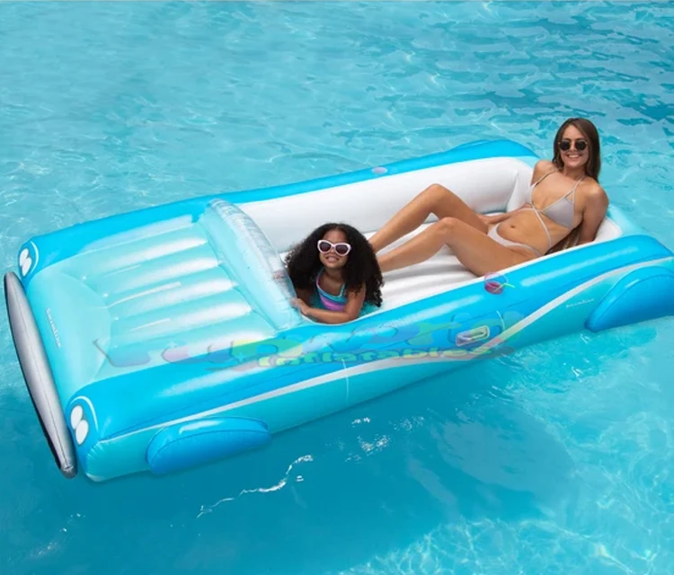 

Commercial grade bule car juegos inflables del agua floating playground blow up water islands inflatable water lounge raft