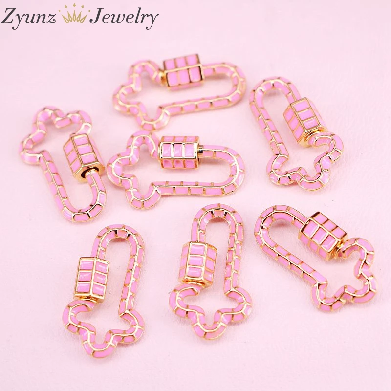 10PCS MIX Color Enamel Lock Carabiner Cross Shaped Screw Clasp Jewelry Accessories | Украшения и аксессуары