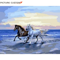 diy painting by numbers animals horse acrylic painting adults modern picture set gift home decor for living room 40x50cm frame