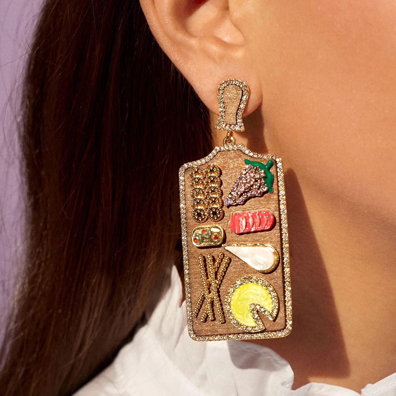 

Ladyfirsy Novo BA Cheese the Day Drop Earrings For Women 2020 Fashion Jewelry New Trendy Party Ear Bijoux Statement Wholesale