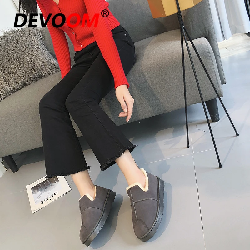 Зимняя противоскользящая спортивная обувь Прогулочная с Плюшевым Мехом Женские