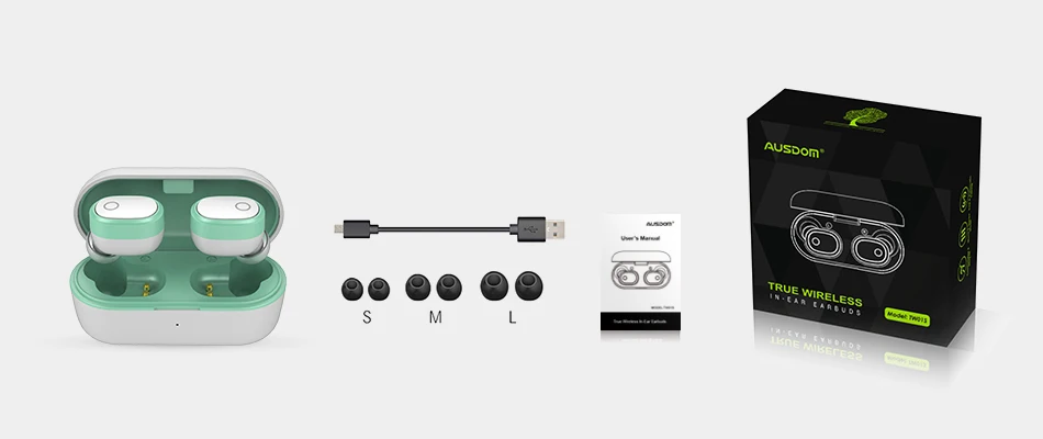 AUSDOM TW01S беспроводные наушники Bluetooth V5.0 TWS стерео CVC шумоподавление гарнитура с микрофоном Bluetooth наушники