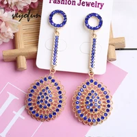 veyofun za hollow out rhinestone vintage drop earrings long dangle earrings for women fashion jewelry