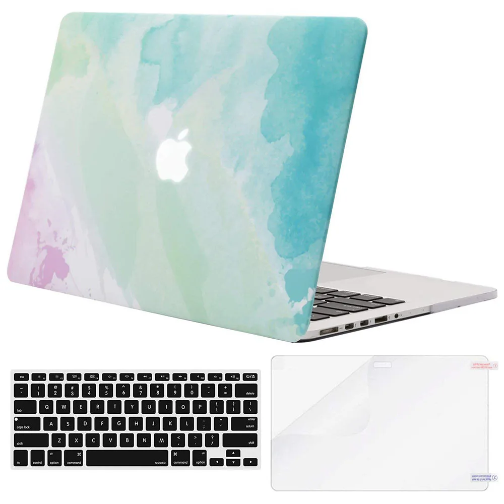 Mosiso для Macbook Pro 13 Чехол для компьютера для Mac Pro 13 A1502/A1425 чехол 2012-+ силиконовый КБ чехол+ защита экрана - Цвет: Rainbow Mist