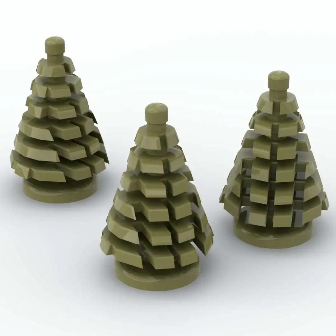 

MOC Building Block Parts Tree Pine Small Size 2x2x4 Plant Bricks Educational Toy for Children diy Assembles Gift 33pcs/set