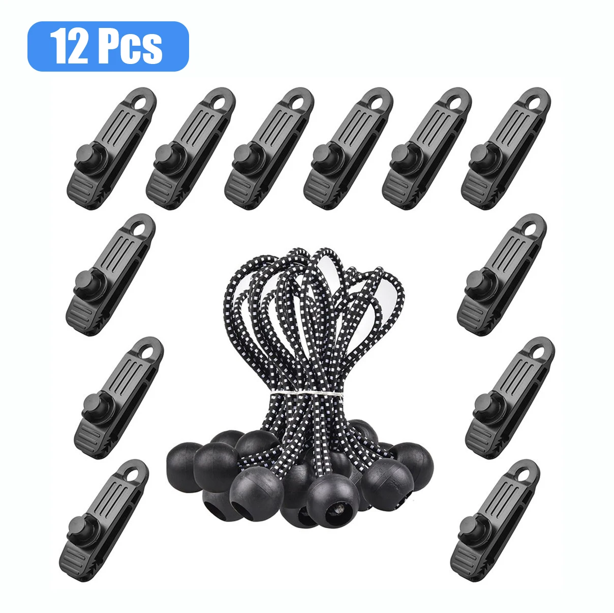 

12 PCS Tent Clip 20PCS Rope Lock Grip Tarp Clamps Awning Cord Clip Urgent Snap Fixed Plastic Clip For Outdoor Tent Cover Clamp