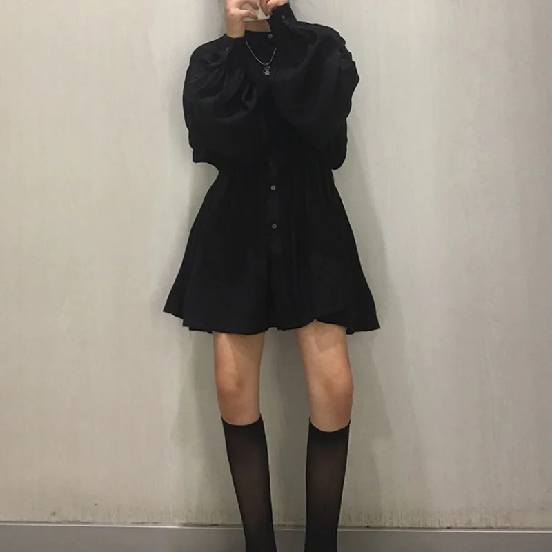 Женское винтажное платье SHENGPALAE с высокой талией стоячим воротником