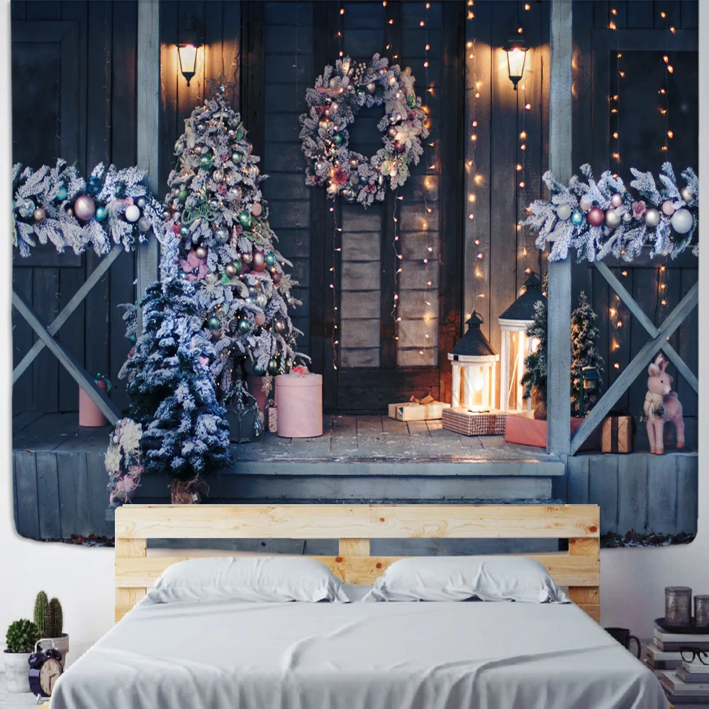 Рождественская фантазия искусственная кожа богемная елка в стиле хиппи гобелен