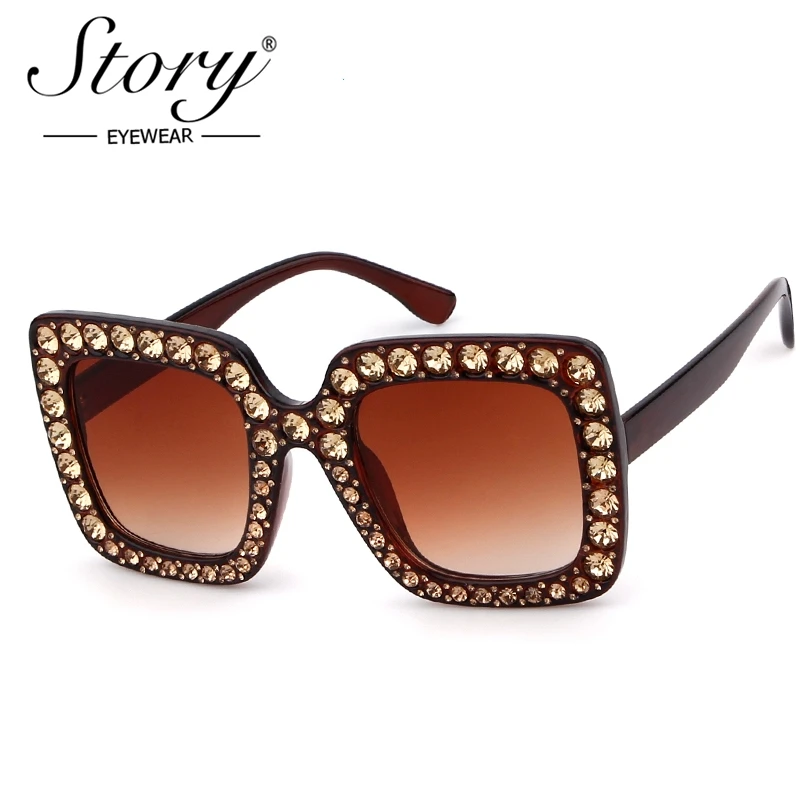 Очки солнцезащитные стразы женские винтажные Роскошные брендовые дизайнерские