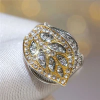 fashion hot luxury jewelry exquisite wedding rings ring fashion for women two tone white