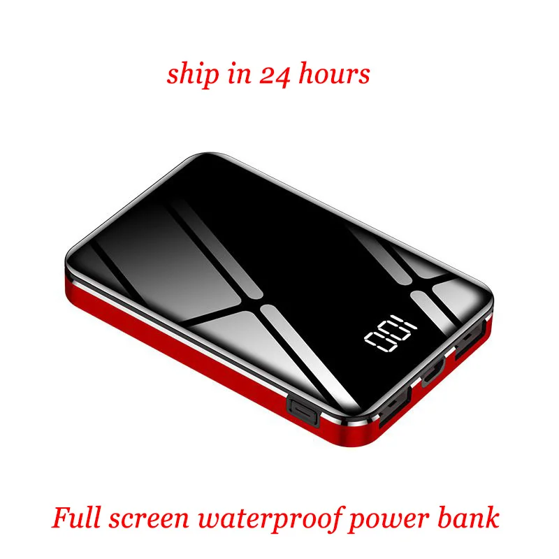 Внешний аккумулятор QI 3 0 на весь экран водонепроницаемый внешний 20000 мАч