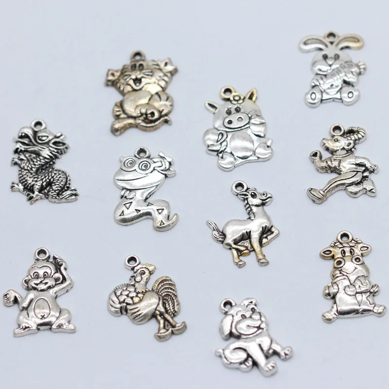 20p резные подвески в виде китайского зодиака тибетского серебра филиграфа