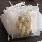 Одноразовые чайные пакетики, фильтры для заварки чая с завязкой, Запаянные, прозрачные пищевые нейлоновые чайные пакетики, фильтры для чая и специй