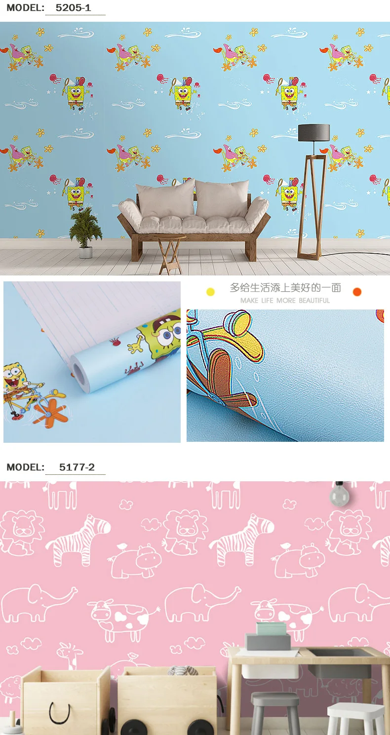 DIY ПВХ мультфильм самоклеющиеся обои гостиная спальня ТВ Задняя Детская комната мальчик девочка водонепроницаемые настенные стикеры на обои