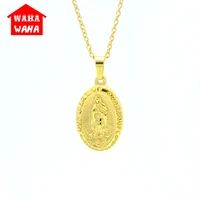 virgin mary simple titanium steel pendant goldsilverrosegold virgin mary saint medal necklaces pendants for catholic token