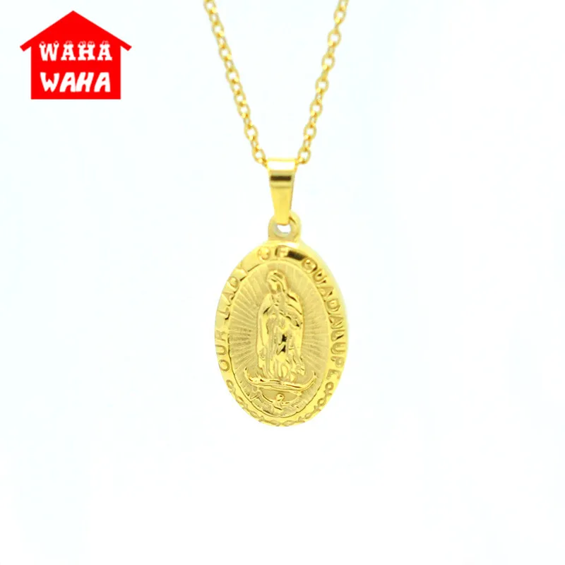 Дева Мария простая Подвеска из титановой стали Золотой/Серебряный/розовое