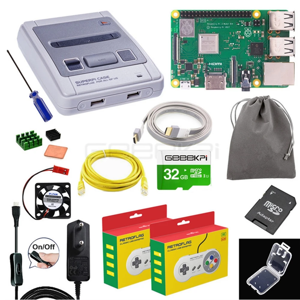 CASE RPI 2 Control Чехол GeeekPi Retroflag SUPERPi-J NESPi чехол с дополнительным игровым контроллером сумка для переноски для Raspberry Pi 3B+/3B/2B - Цвет: CASE RPI 2 Control