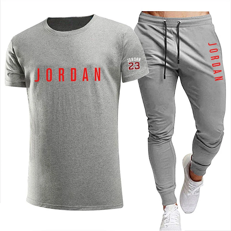 

2021 Summer Fashion Leisure Brand Men's Set Tracksuit Sportswear Track Suits Male Sweatsuit Short Sleeves T Shirt 2 Piece Set