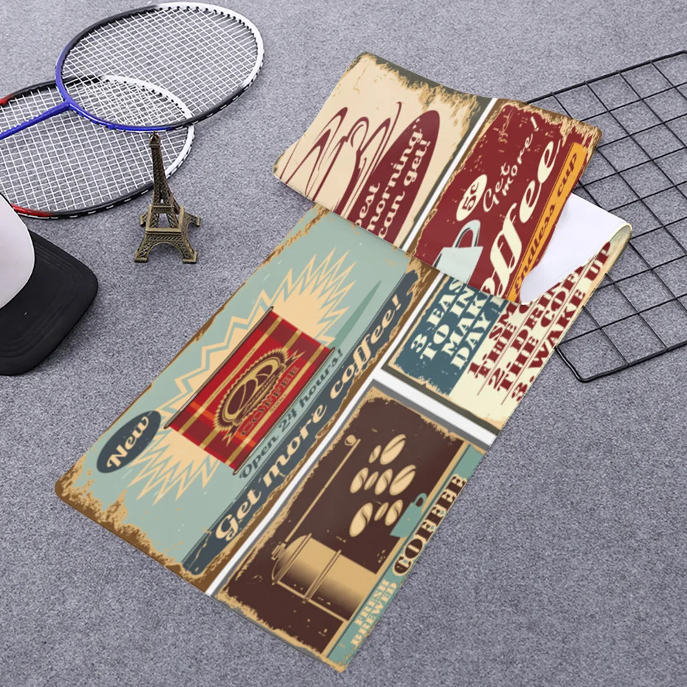 Coffee Poster Design Face Towel Cooling ice Utility Enduring Instant Cozy Ice Cold for Running | Дом и сад
