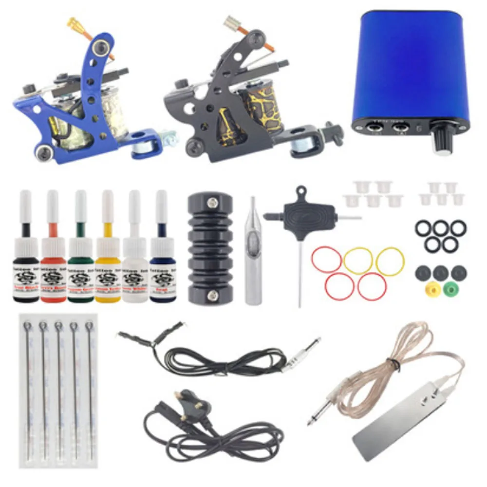 Tattoo Kit for Permanent Makeup Tattoo Power Supply Tattoo Ink Tattoo Needles Foot Pedal for Beginner
