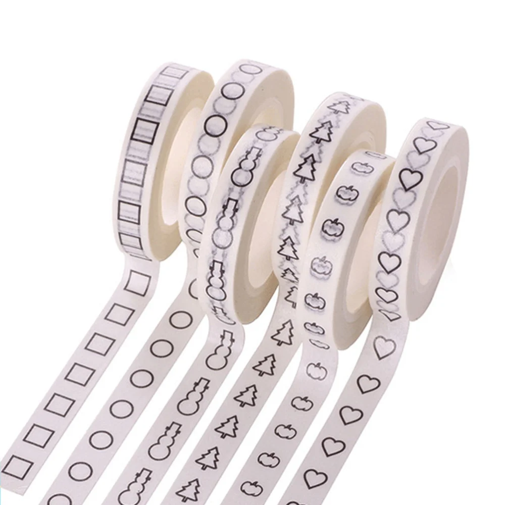 

10pcs Cutting Line Paper Tapes DIY Craft Decorative Tape Creative Separation Line Tape (Mixed Style)