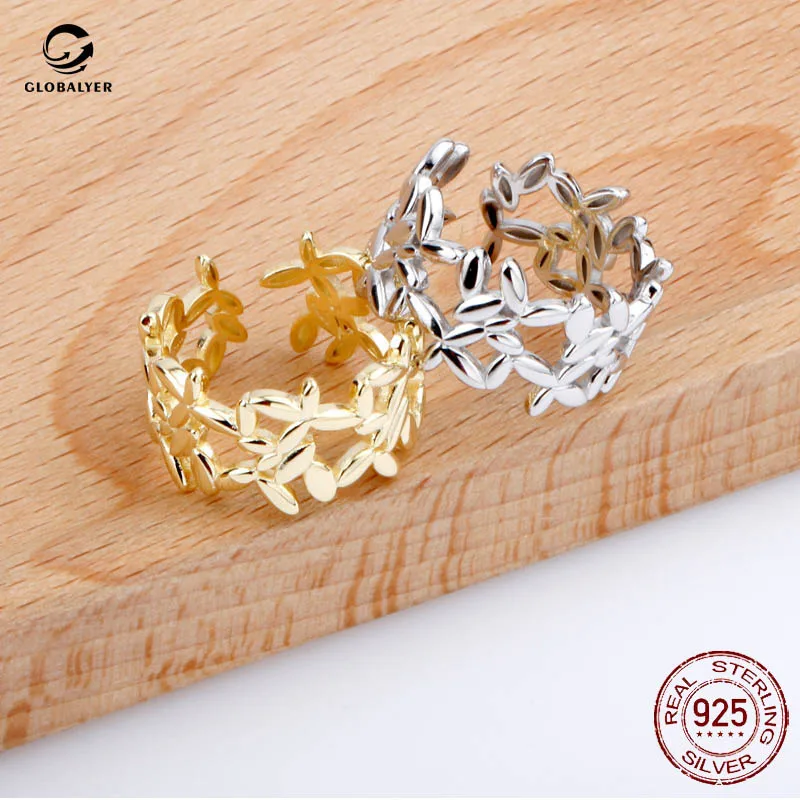 

Кольцо женское из серебра 925 пробы, Корейская версия, регулируемое, глянцевое