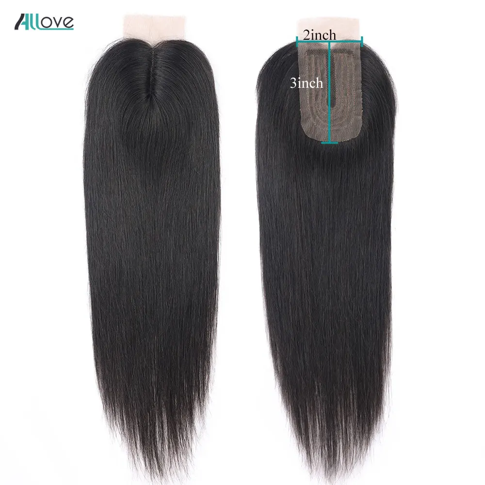 Allove 2X4 глубокая волна Кружева Закрытие Remy бразильские волосы закрытие 1 шт |