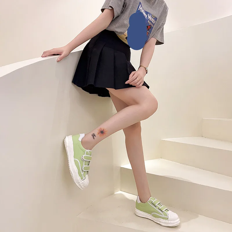 

Shoes Woman 2021 Casual Female Sneakers Round Toe Modis Shallow Mouth Clogs Platform New Retro Summer Cute Creepers Small Canvas