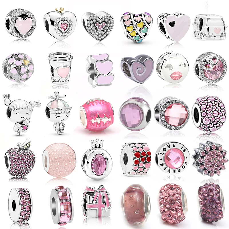 2 шт./лот розовый цвет прелести для любви сделай сам женский браслет ювелирные