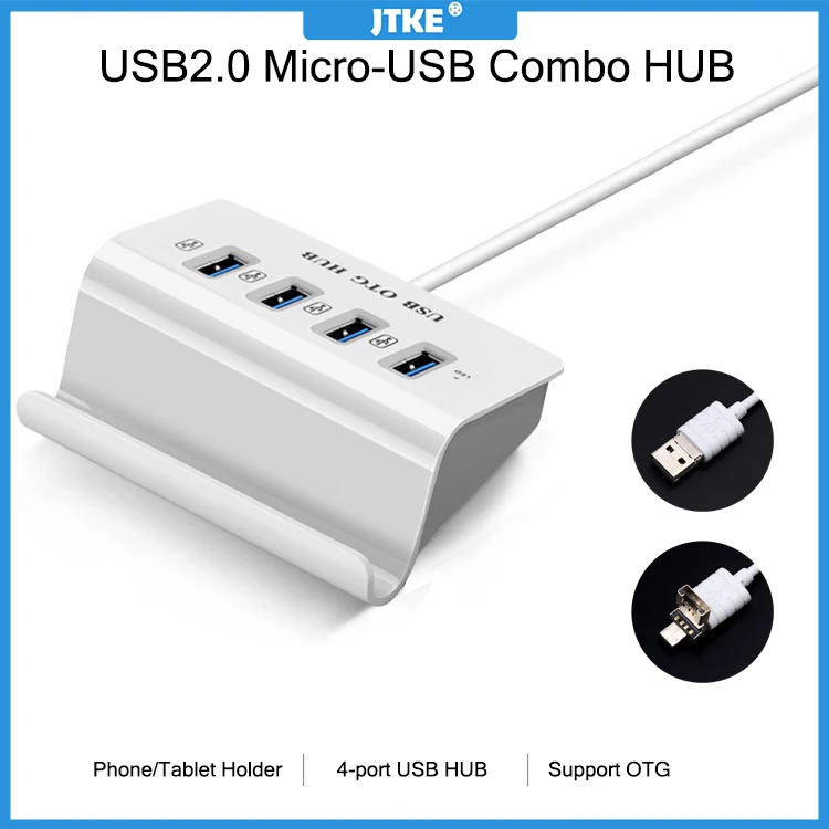 JTKE 3 в 1 4 порта Micro usb-хаб высокоскоростной OTG Hub Multi USB3. 0 разветвитель для планшета