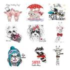 Термонаклейки для одежды нашивки в форме животных для куртки наклейки сделай-сам очаровательный патч Flex прокладочный материал с поливинилхлоридная клейкой полосой F