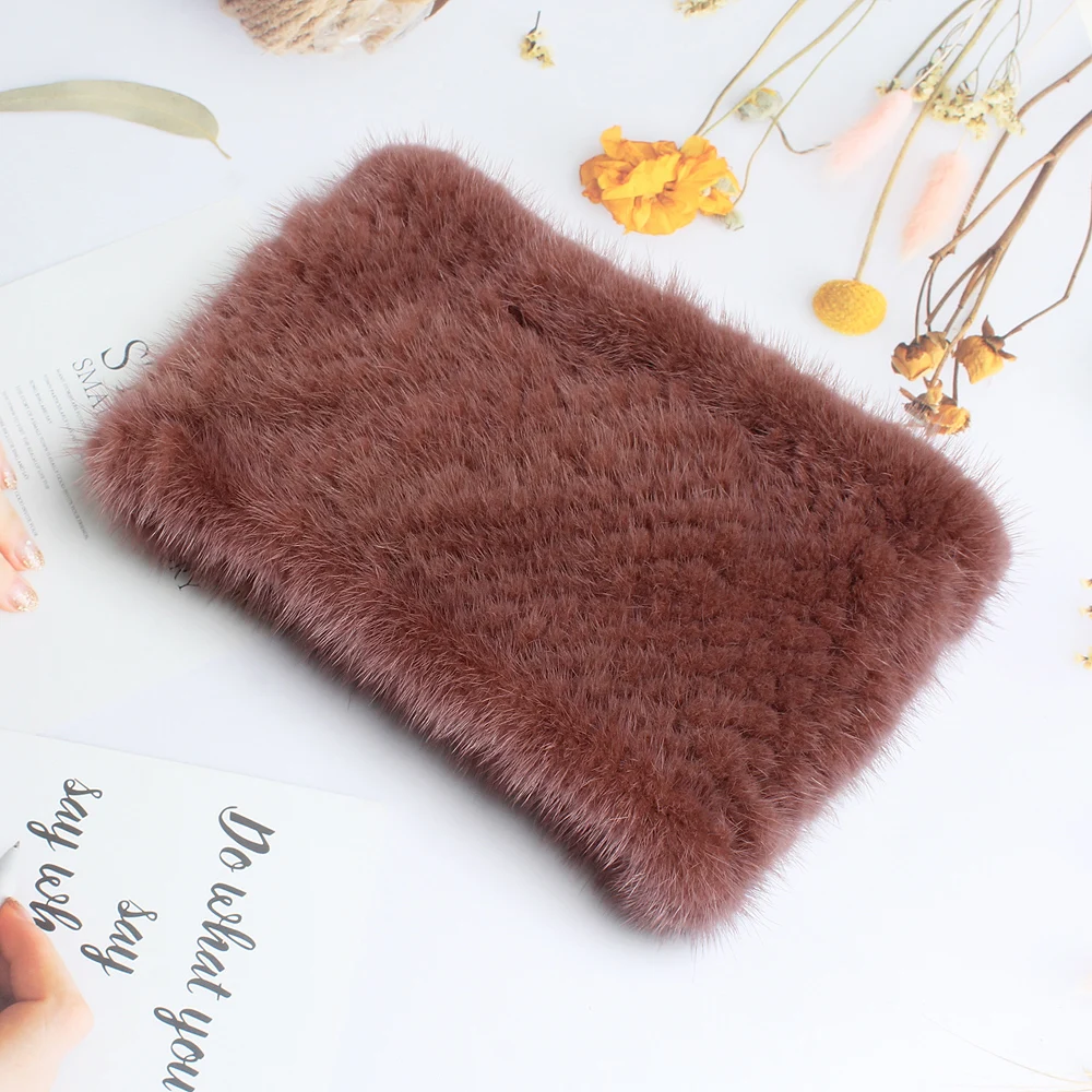 Вязаный обогреватель 100% натуральные настоящие шарфы из норки для дам, подлинные кольца банданы модной девушки, хорошие эластичные повязки на голову.