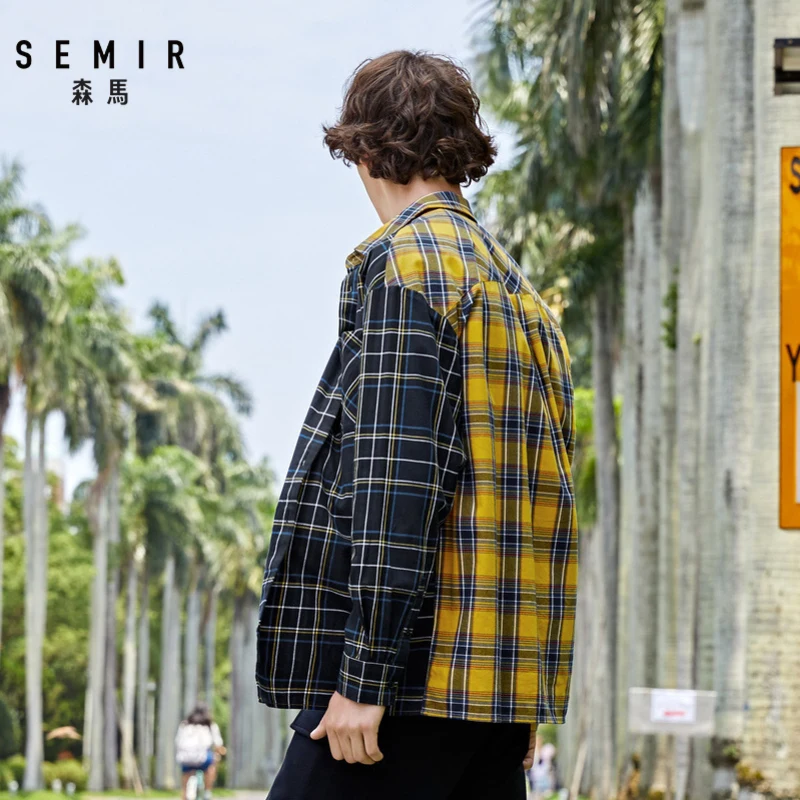 Футболка SEMIR мужская с длинным рукавом свободная повседневная рубашка в