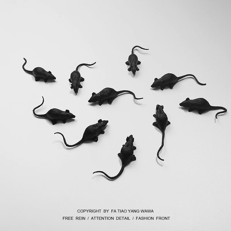 

A rat! The little mouse put on the decorations
