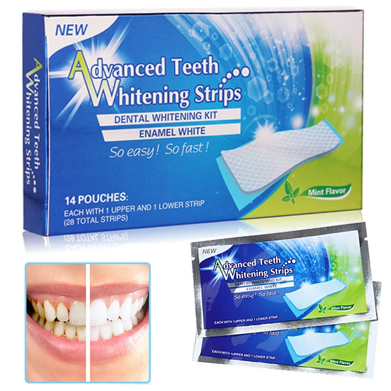 Полоски 3D улучшенные для отбеливания зубов комплект гигиена полости рта полоски