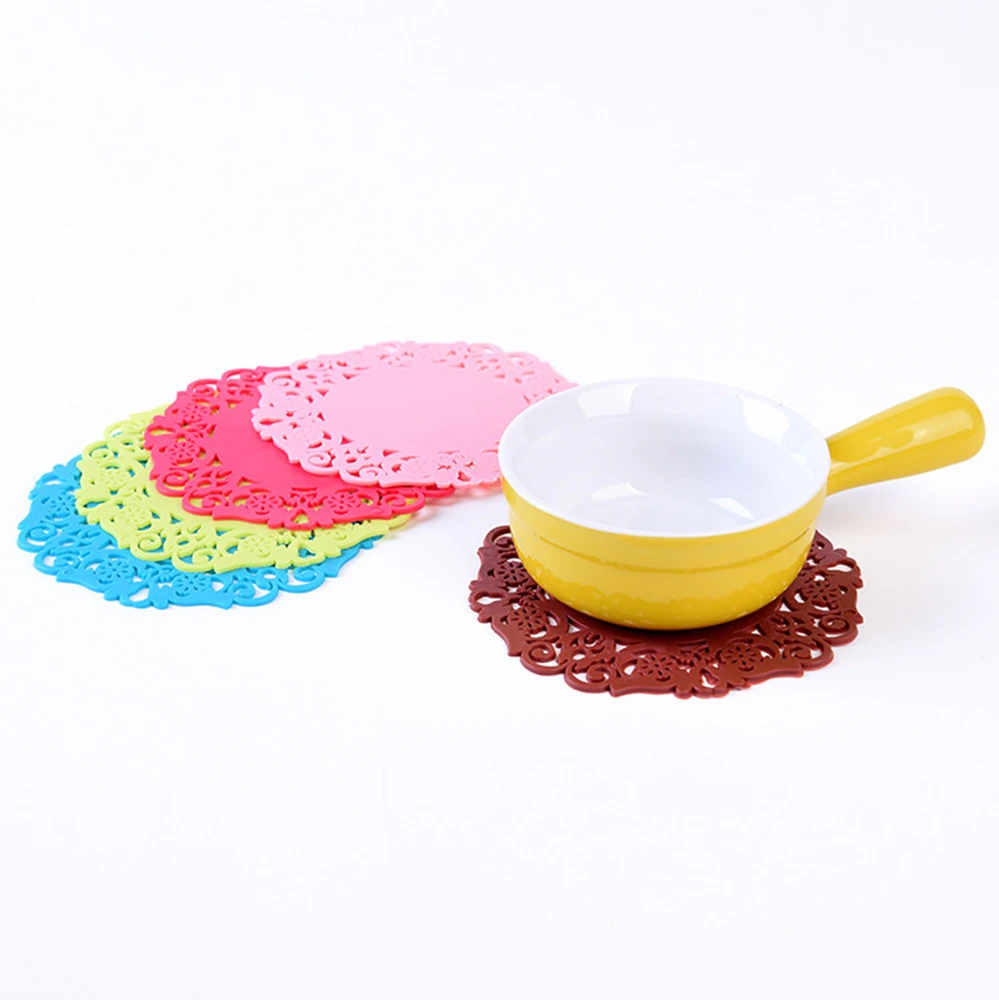 

4pcs Creative silicone flower shaped non-slip, anti-scald, heat-insulating tea coaster