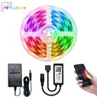 Цветная (RGB) светодиодный осветительные полосы Музыка синхронизированный Цвет изменение 5050 SMD, совместимый с Alexa для ТВ Спальня украшения подсветка лампа