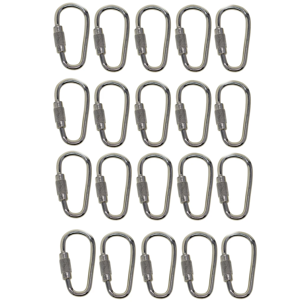 

10pcs Steel Screw Lock Carabiner Hook Keychain Camping Hiking Screw Buckle