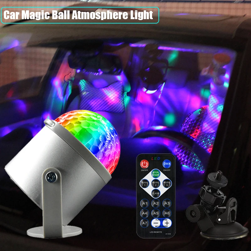 

Автомобильная атмосферная лампа, USB диско-шар, светильник щение для автомобиля, дома, свадьбы, улицы вечерние ринки, DJ, сценисветильник проже...