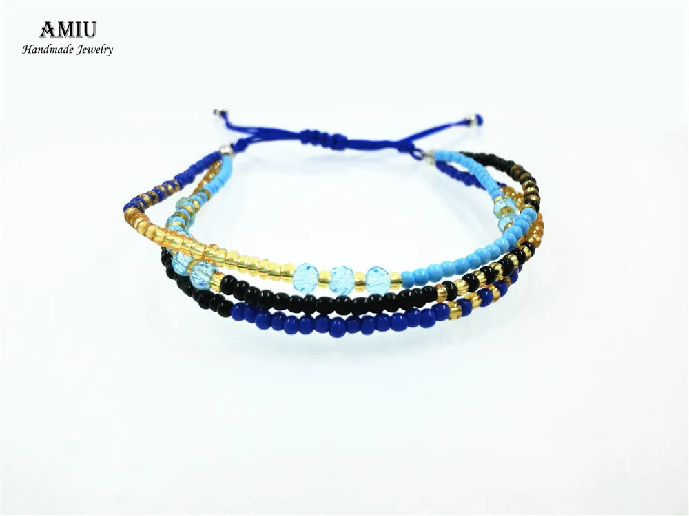 AMIU ручной работы хиппи бисер браслет дружбы браслеты с подвесками стеклянных