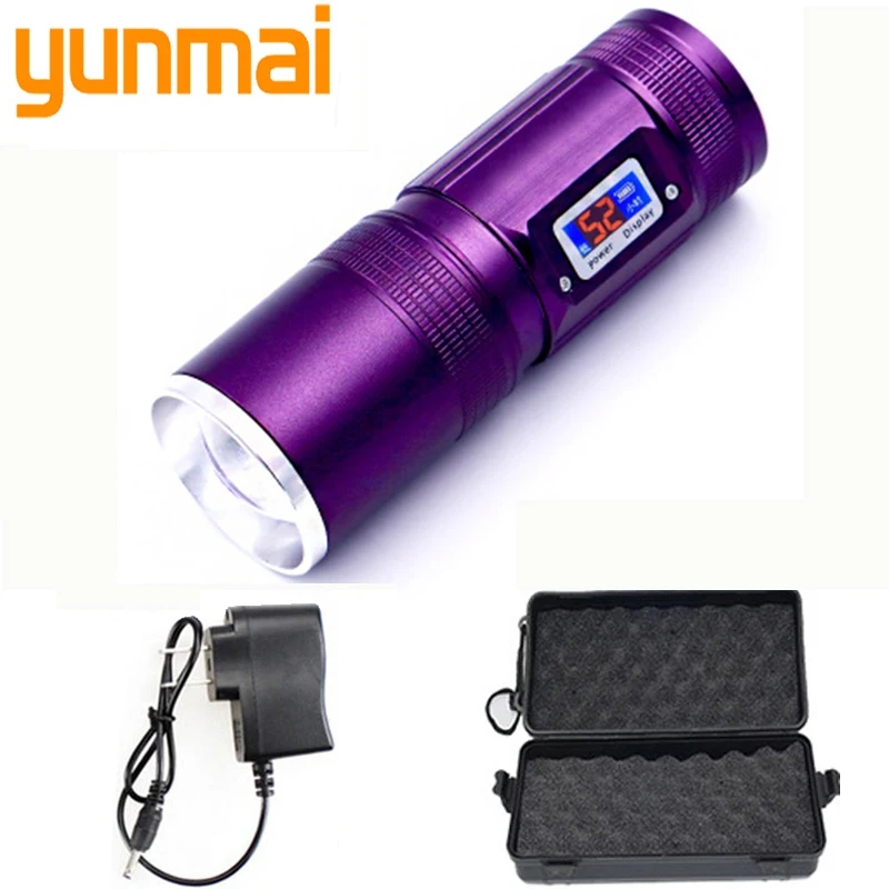 

XM-L T6 Powerful Led Flashlight Built in Battery Lantern Tactical Zoomable Torch Lamp Waterproof Camping Fishing 4 Colors Lights