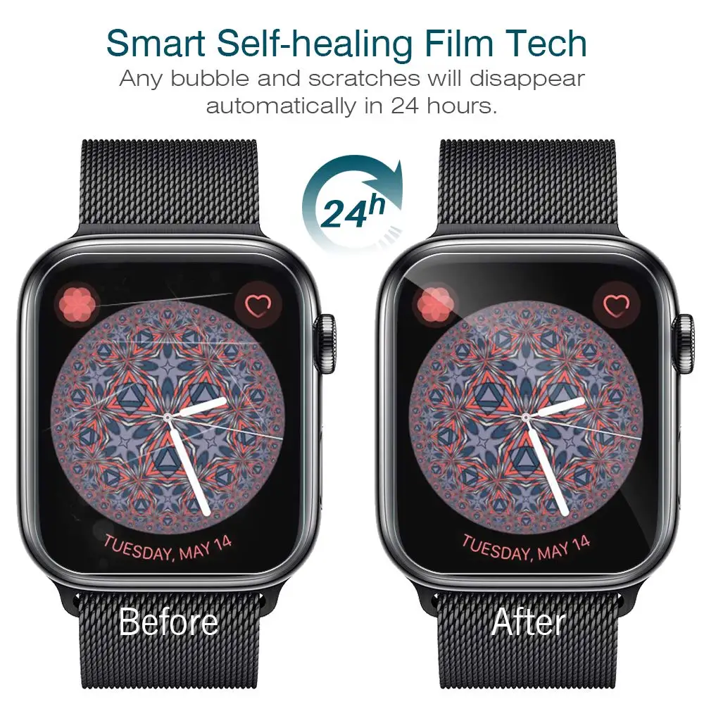 Мягкая Гидрогелевая защитная пленка на весь экран для Apple Watch 38 мм 42 мм серия 3 2 1 для iWatch 40 мм 44 мм серия 4 5 TPU HD прозрачная пленка