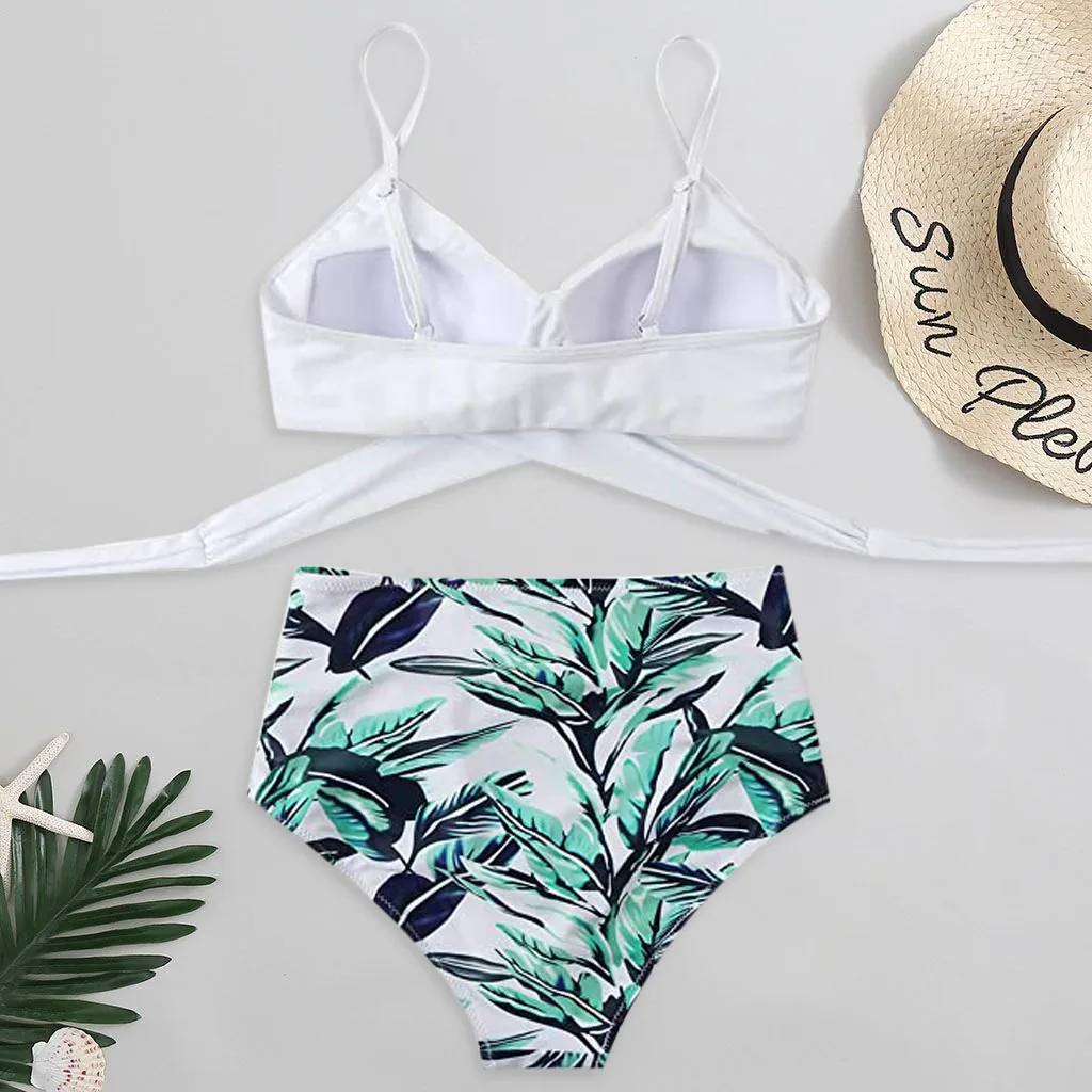 

Women Leopard Print Bikini Set Push Up Bathing Swimwear High waist Swimsuit Patchwork Bandage sexy Bathing Suit