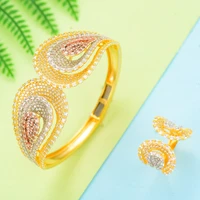 larrauri luxury cubic zircon crystal cz jewelry sets for women wedding african bridal bangle ring set aretes de mujer modernos