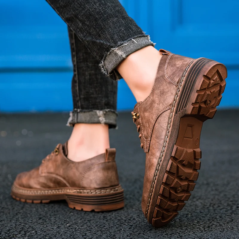 Классические мужские туфли оксфорды из искусственной кожи на шнуровке для офиса