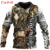 deer hunting camo 3d printed zipper hoodies menwomen harajuku zip jacket casual fashion streetwear