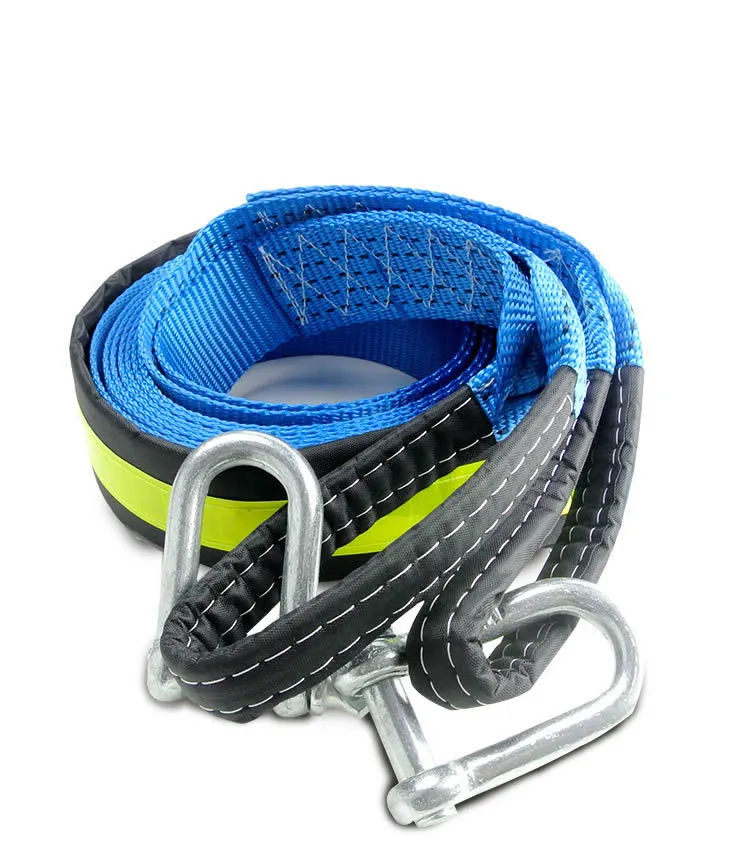 

5M 8Tons High Strength Nylon Trailer Tow Ropes Strape Cable with U Hooks Reflective Light Towing Rope for Car Truck Trailer SUV