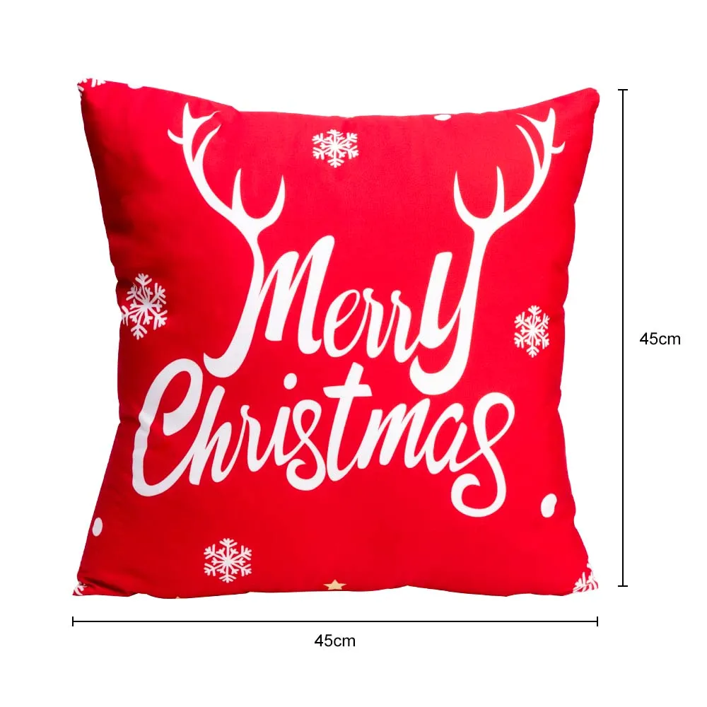 Наволочка из хлопка и льна 45x45 см Рождественский Декор для дома новогодний декор