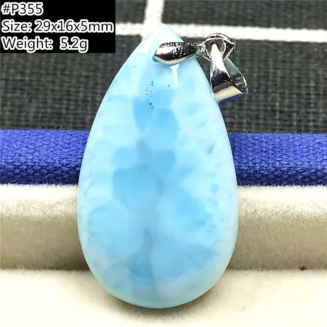 Топ из натурального синий подвеска Larimar для женщин и мужчин бисер с серебряной