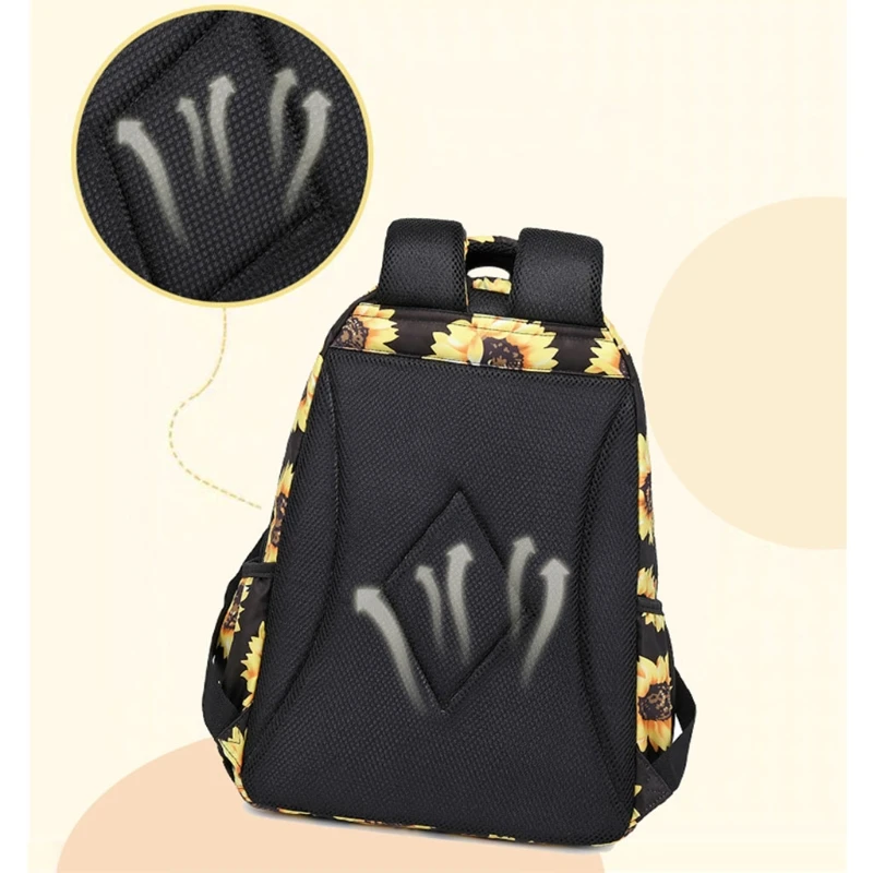 sunflower laptop backpack floral girls bookbags women casual daypack lightweight school bag college laptop backpack fit 14 inch free global shipping